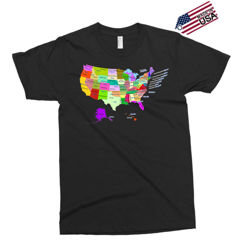 Usa Map With States And Capital Cities Exclusive T-shirt by DarionMurray | Artistshot