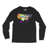 Usa Map With States And Capital Cities Long Sleeve Shirts | Artistshot