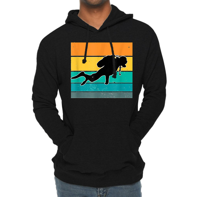 Coral Apnea Diver Hobby Retro Diving Sport Lightweight Hoodie by MandyMOerke | Artistshot