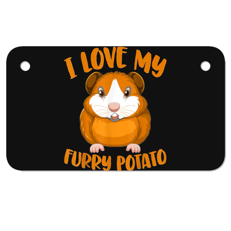 Cavy Lovers Guinea Pig Owners I Love My Furry Potato Motorcycle License Plate | Artistshot