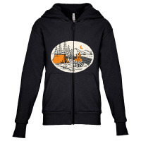 Camp By The River Youth Zipper Hoodie | Artistshot