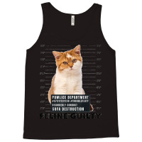 Funny Cat Feline Guilty Guilty Cat Pawlice Dept Mugshot Tank Top | Artistshot