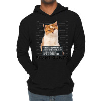 Funny Cat Feline Guilty Guilty Cat Pawlice Dept Mugshot Lightweight Hoodie | Artistshot