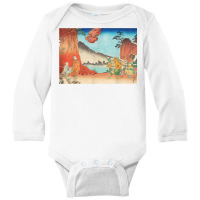 Japan Map Japanese Culture Woodblock Graphical Art Print T Shirt Long Sleeve Baby Bodysuit | Artistshot