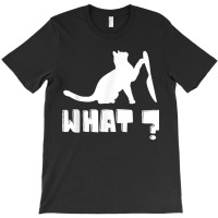 Funny Cat With A Knief What Cool Typography Design Funny T-shirt | Artistshot