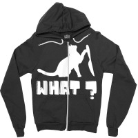 Funny Cat With A Knief What Cool Typography Design Funny Zipper Hoodie | Artistshot