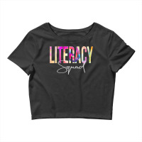 Literacy Squad Tie Dye Back To School Women Appreciation Crop Top | Artistshot