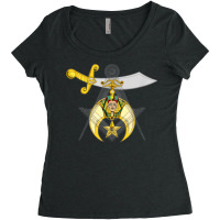 Mason Square And Compass Masonic Shriner Overlay Lodge Women's Triblend Scoop T-shirt | Artistshot