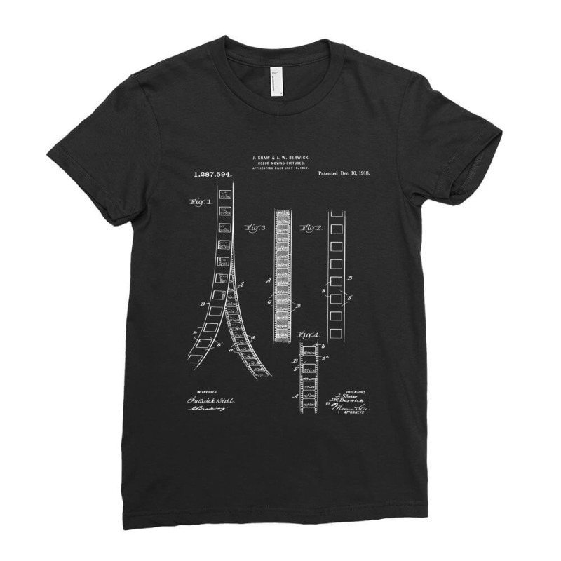 Film Editor Film Strip Patent Prints 1918 Ladies Fitted T-Shirt by SamaraMcCullou | Artistshot