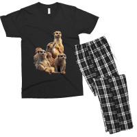 Lettertrunk Meerkat Family In The Kalahari Desert Men's T-shirt Pajama Set | Artistshot