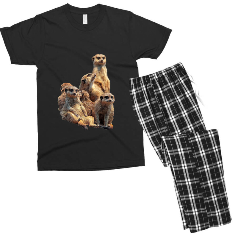 Lettertrunk Meerkat Family In The Kalahari Desert Men's T-shirt Pajama Set by StevenThomasHobert | Artistshot