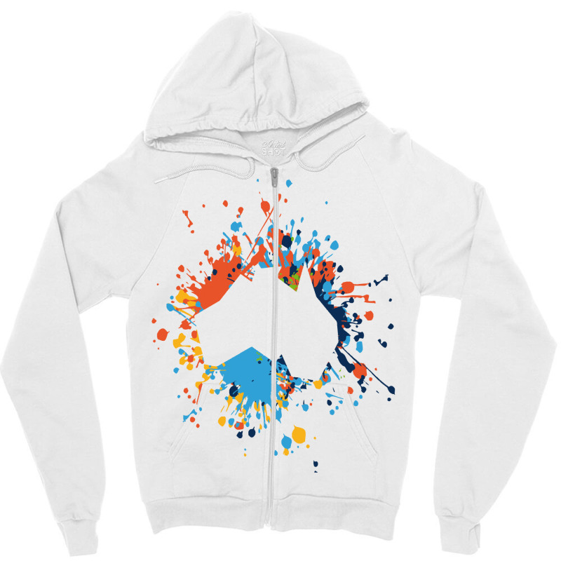 Australia Paint Splash T  Shirt Beautiful Australia Color Splash T  Sh Zipper Hoodie by pumpkinslanguid | Artistshot