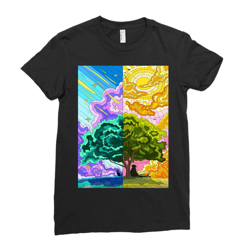 Exploring Artwork Nature, Outdoor  Nigh , Morning  Nature Lovers Ladies Fitted T-Shirt by Mathew Rodden | Artistshot