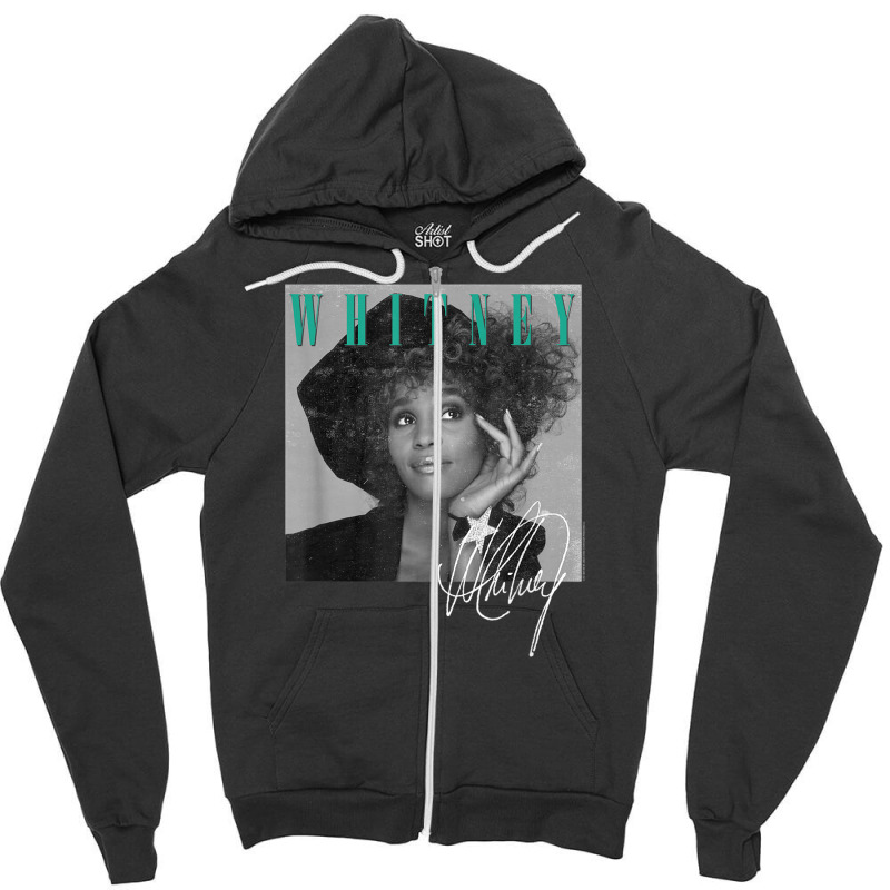 Whitney Houston Shooting Star Zipper Hoodie | Artistshot