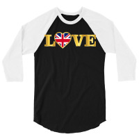 United Kingdom Flag British Great Britain Uk Heart Premium 3/4 Sleeve Shirt | Artistshot