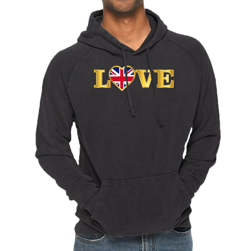 United Kingdom Flag British Great Britain Uk Heart Premium Vintage Hoodie | Artistshot