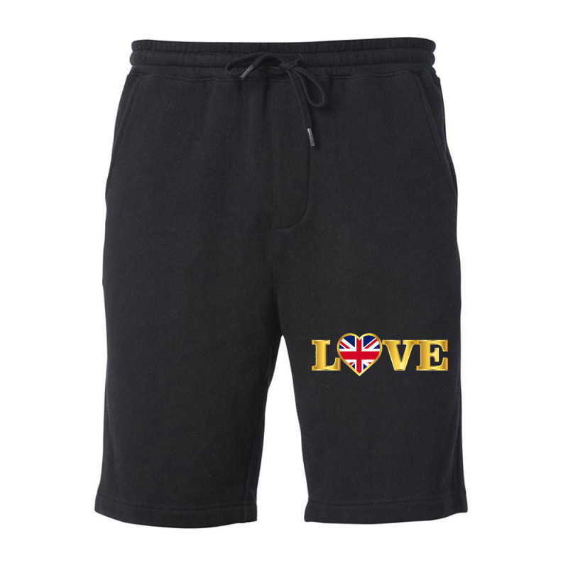 United Kingdom Flag British Great Britain Uk Heart Premium Fleece Short | Artistshot