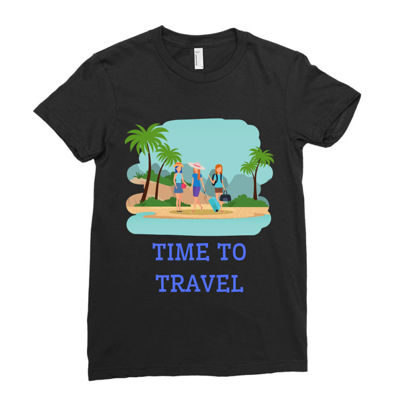 Girls Its Time To Travel Ladies Fitted T-Shirt by Mathew Rodden | Artistshot