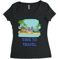 Girls Its Time To Travel Women's Triblend Scoop T-shirt | Artistshot