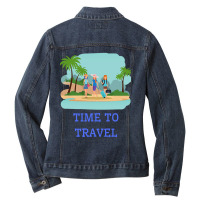 Girls Its Time To Travel Ladies Denim Jacket | Artistshot