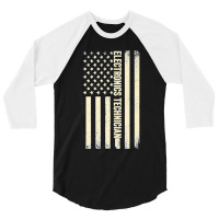 Usa Flag Technician Proud American Electronics Technician Premium 3/4 Sleeve Shirt | Artistshot