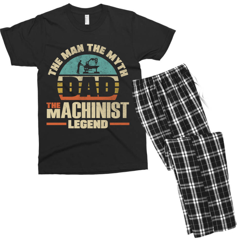 Cnc Machinist Metalworker Machining Father Men's T-shirt Pajama Set | Artistshot