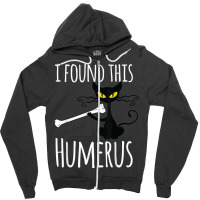 I Found This Humerus Funny Cat Halloween Costume Zipper Hoodie | Artistshot