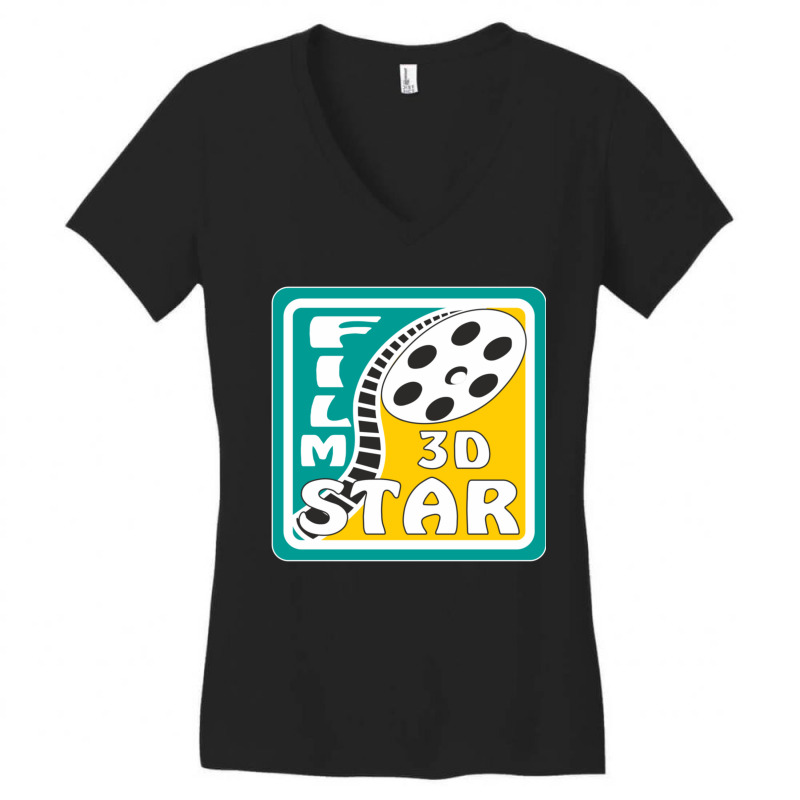 Film Reel Cinema Film Star 3d Women's V-Neck T-Shirt by SamaraMcCullou | Artistshot