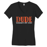 Wheres My Toe Prosthetic Leg Toe Amputee Women's V-neck T-shirt | Artistshot