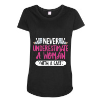 Broken Leg Design For A Woman With A Broken Leg Maternity Scoop Neck T-shirt | Artistshot