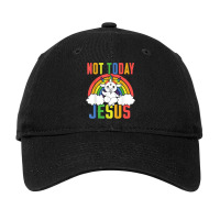 Today Not Jesus Satan Goat Satanic Rainbow Satanism T Shirt Adjustable Cap | Artistshot