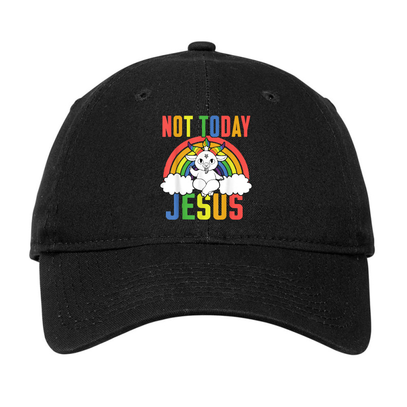 Today Not Jesus Satan Goat Satanic Rainbow Satanism T Shirt Adjustable Cap by halexvvchukle | Artistshot