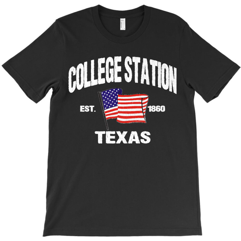 College Station Texas Tx Usa Stars & Stripes Vintage Style Premium T-shirt | Artistshot