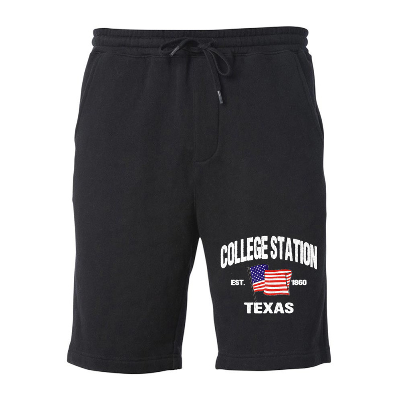 College Station Texas Tx Usa Stars & Stripes Vintage Style Premium Fleece Short | Artistshot