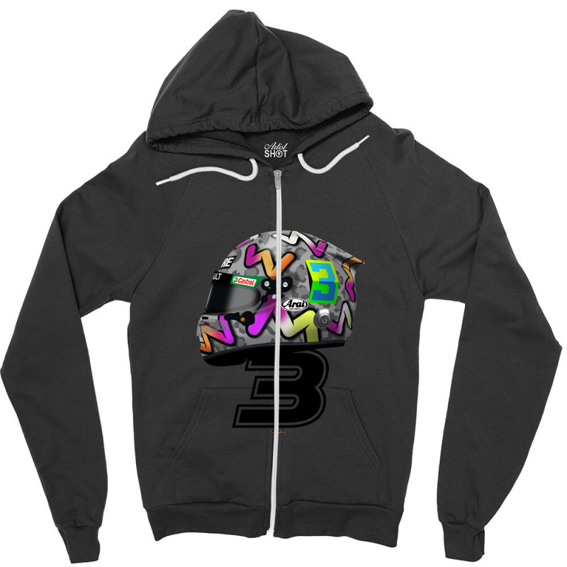 Daniel Ricciardo - 2020 Helmet Number 3 Zipper Hoodie by LindaWilliams | Artistshot