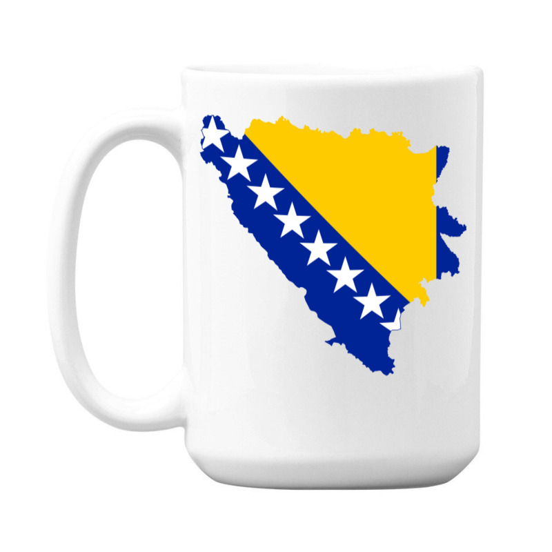 Flag Map Of Bosnia And Herzegovina 15 Oz Coffee Mug | Artistshot