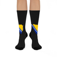 Flag Map Of Bosnia And Herzegovina Crew Socks | Artistshot