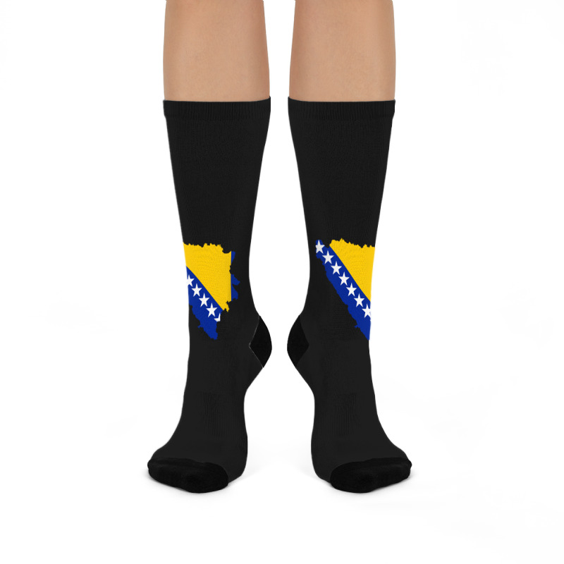 Flag Map Of Bosnia And Herzegovina Crew Socks | Artistshot