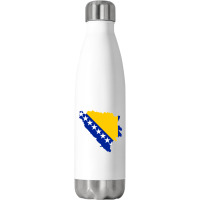 Flag Map Of Bosnia And Herzegovina Stainless Steel Water Bottle | Artistshot