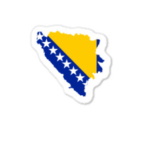 Flag Map Of Bosnia And Herzegovina Sticker | Artistshot