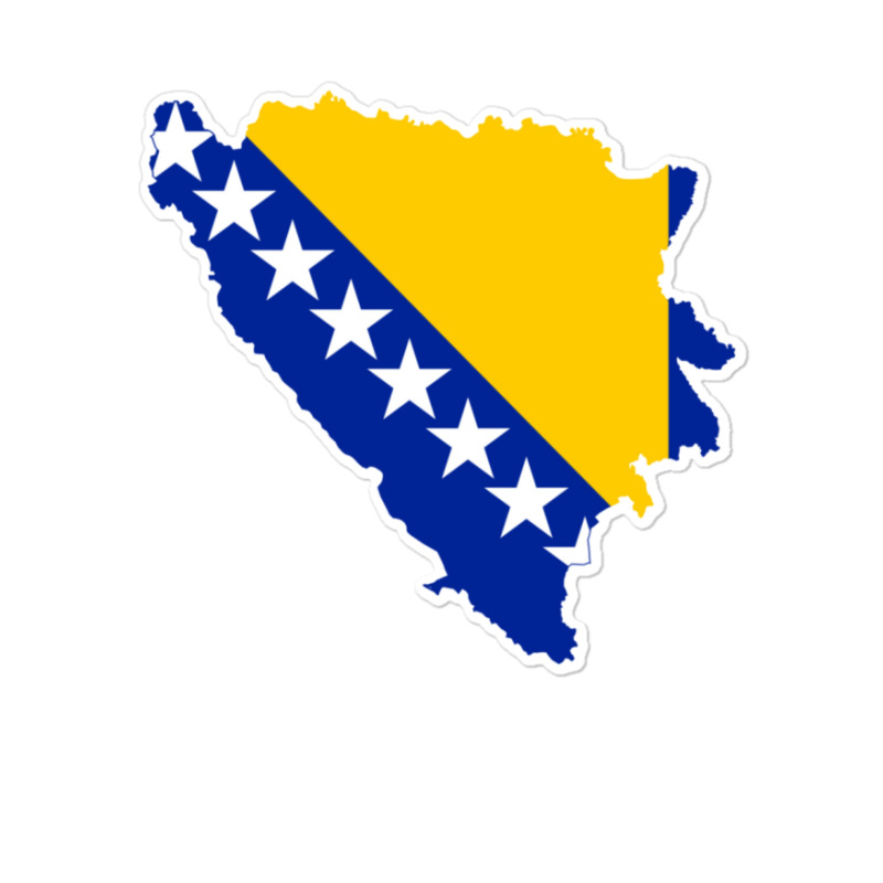 Flag Map Of Bosnia And Herzegovina Sticker | Artistshot