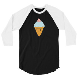 blue ice cream cone is kawaii 3/4 Sleeve Shirt | Artistshot