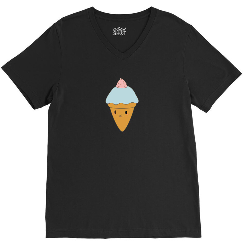 Blue Ice Cream Cone Is Kawaii V-neck Tee | Artistshot