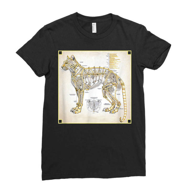 Hi Tech Blueprints Of Cyber Bionic Leopard T Shirt Ladies Fitted T-Shirt by montistd | Artistshot