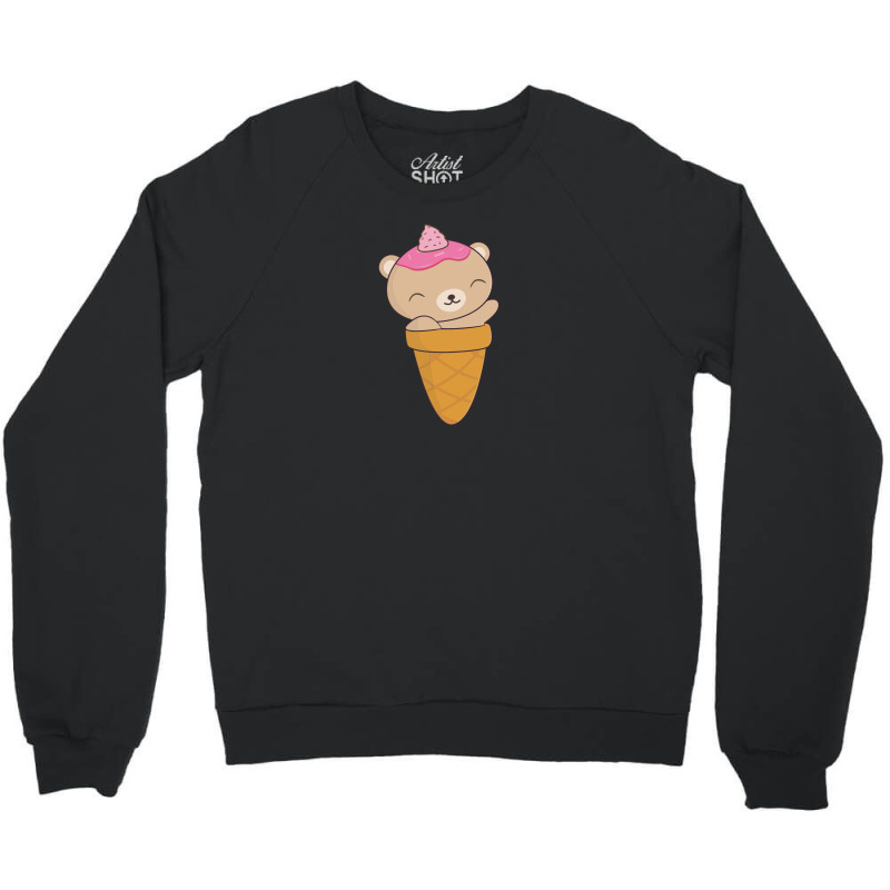 Brown Bear Ice Cream Cone Crewneck Sweatshirt | Artistshot