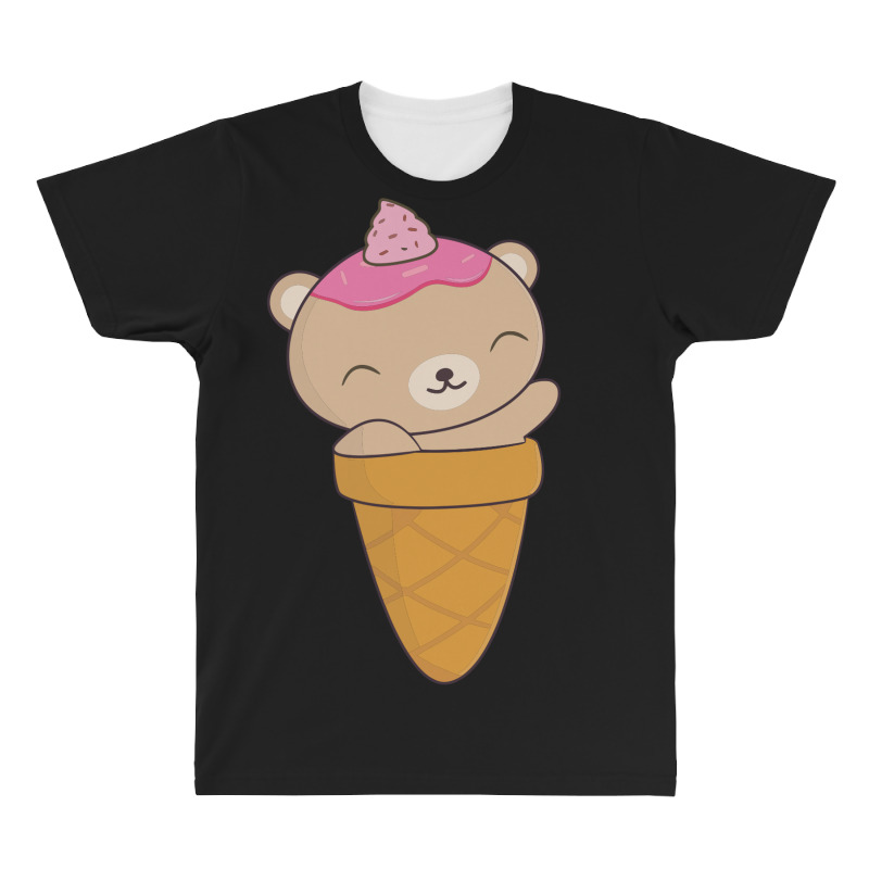 Brown Bear Ice Cream Cone All Over Men's T-shirt | Artistshot