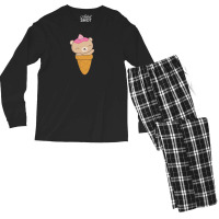 Brown Bear Ice Cream Cone Men's Long Sleeve Pajama Set | Artistshot