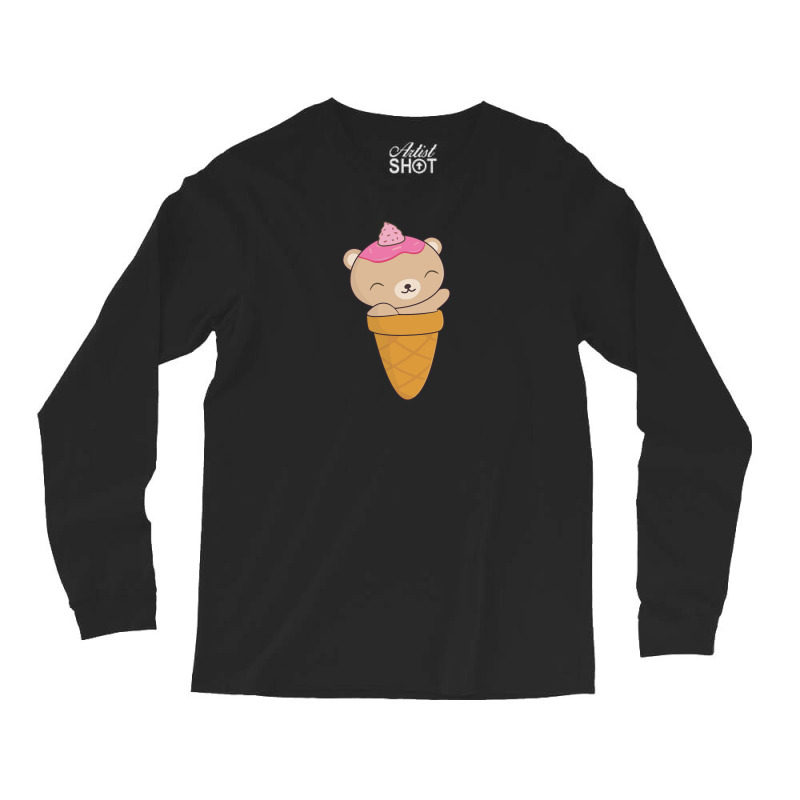 Brown Bear Ice Cream Cone Long Sleeve Shirts | Artistshot