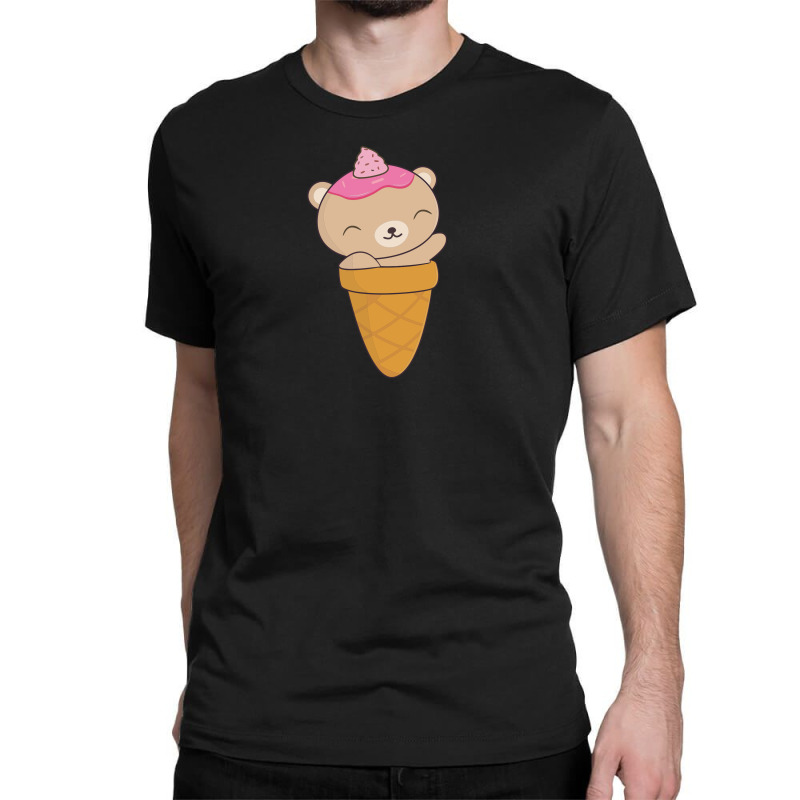 Brown Bear Ice Cream Cone Classic T-shirt | Artistshot