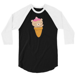 brown bear ice cream cone 3/4 Sleeve Shirt | Artistshot